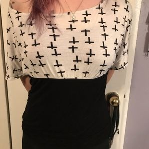 Goth Alternative Blouse crosses